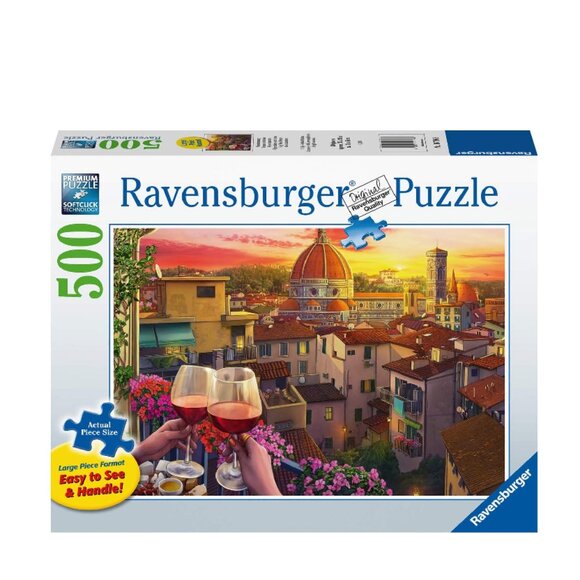 New sealed Ravensburger 500 pcs Large Format Puzzle-Cozy Wine Terrace - Picture 1 of 14